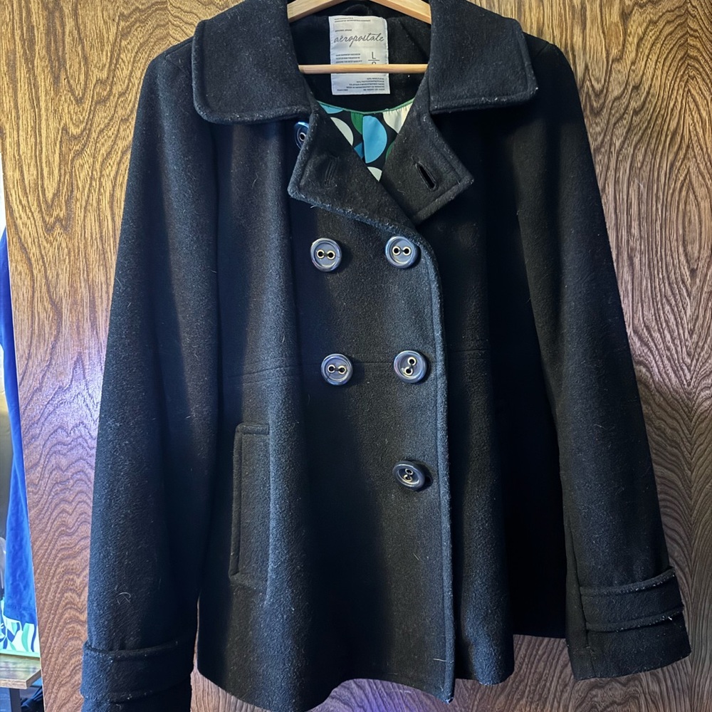Aeropostale Classic Black Peacoat